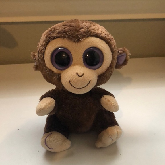 Stuffed Animal Monkey Y2K Ty Coconut 6” Plush Brown Monkey Toy - Picture 1 of 10